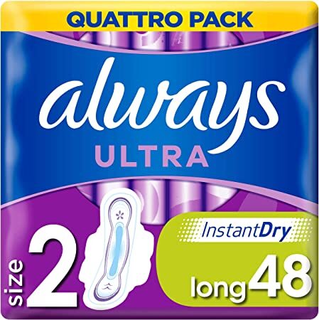 Always Ultra Long Size 2 Sanitary Towels With Wings, 48 Pads