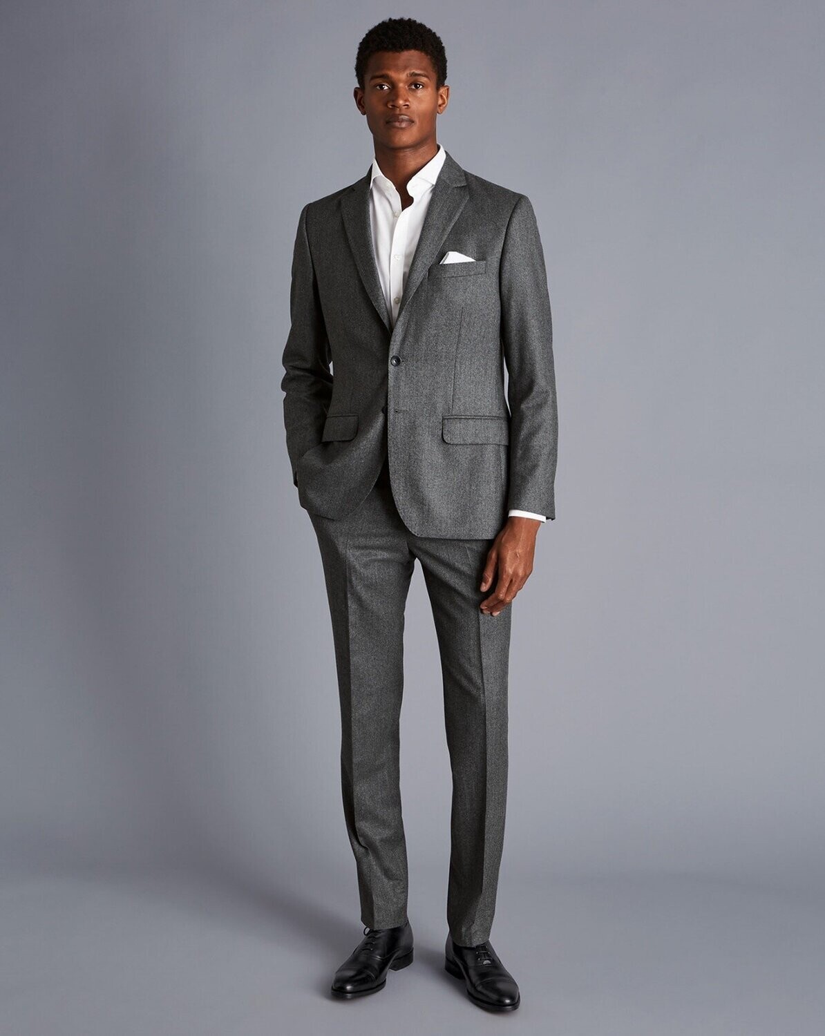 Italian Luxury Stretch Flannel Suit - Grey