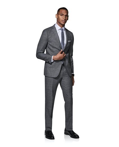 Jordan Skinny Fit Charcoal Sharkskin Jacket & Trousers