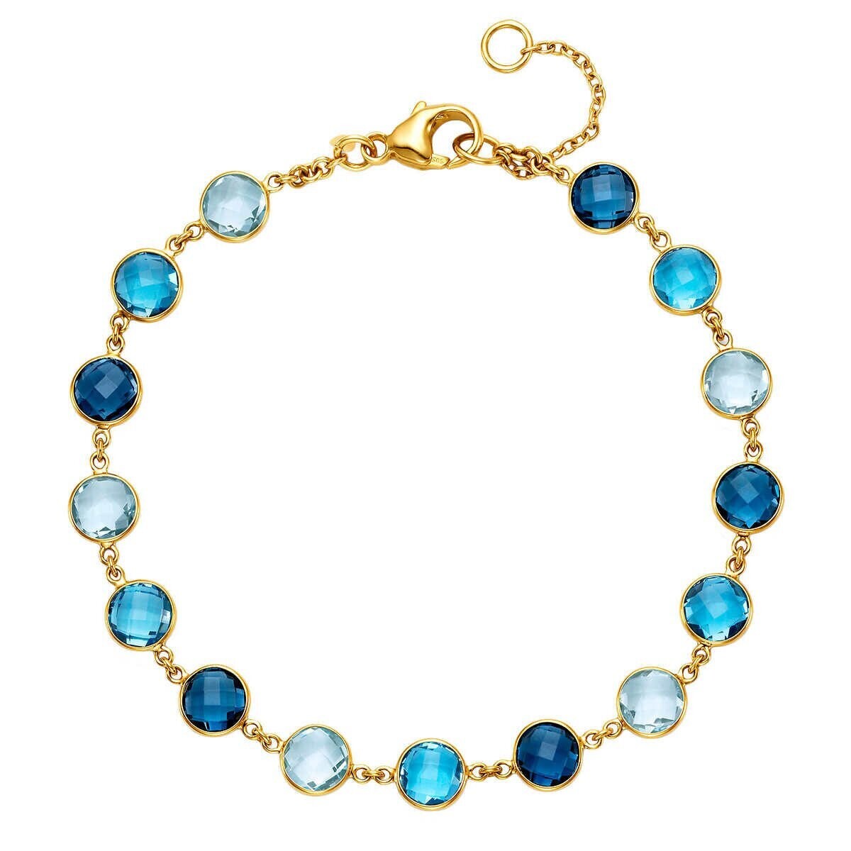 Blue Topaz Bracelet, 14ct Yellow Gold