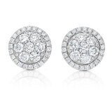 1.51ctw Round Brilliant Cut Diamond Multi Stone Earrings, 14ct White