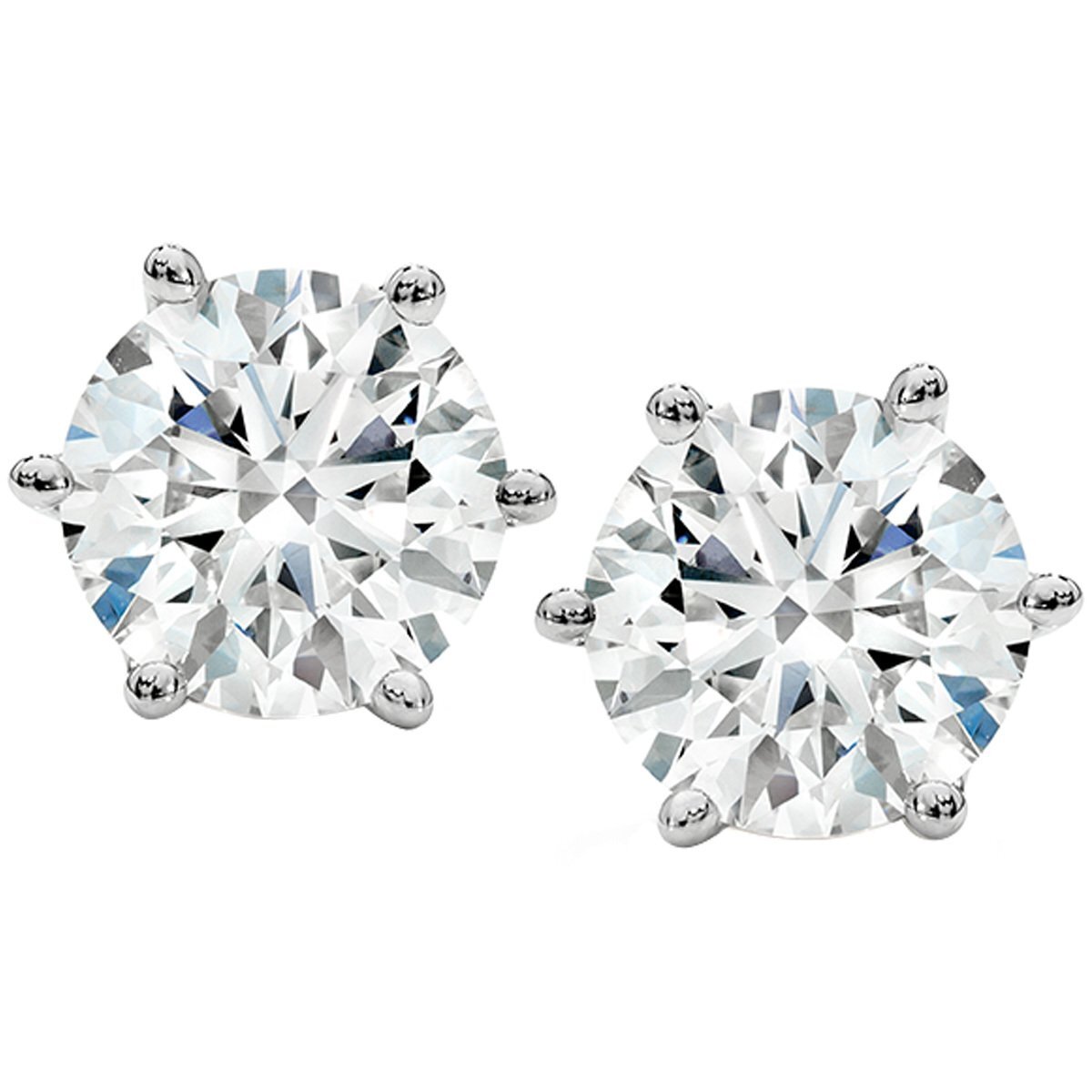 2.00ctw Round Brilliant Cut Stud Earrings, Platinum