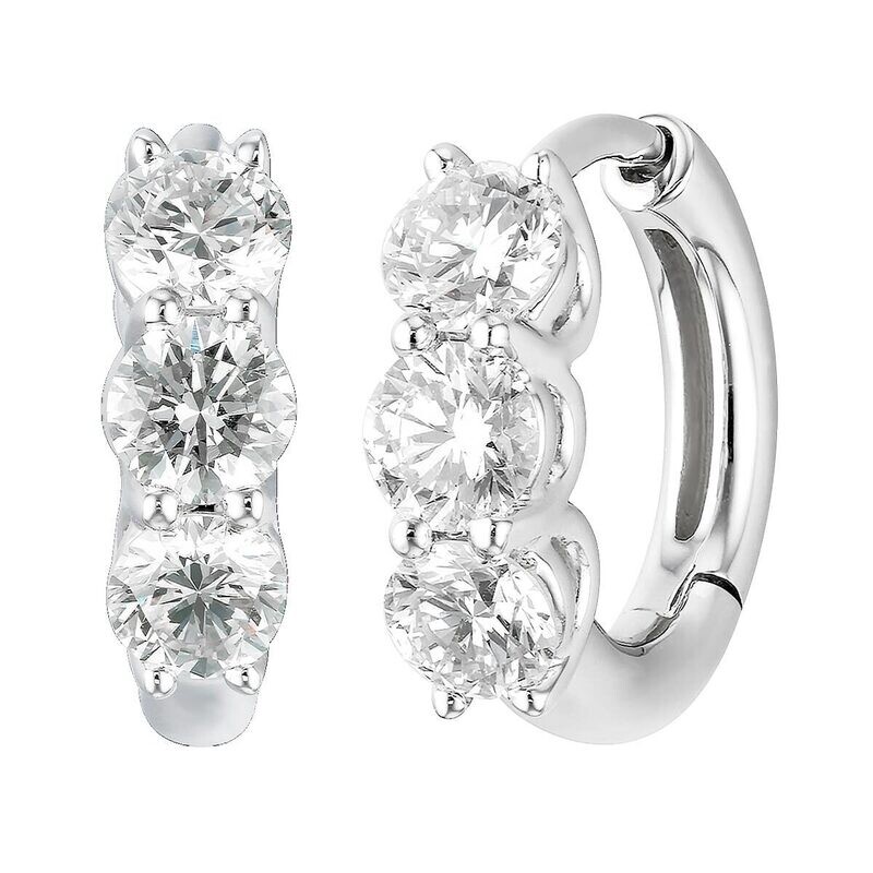1.18ctw Round Brilliant Diamond Earrings, 14ct Yellow Gold