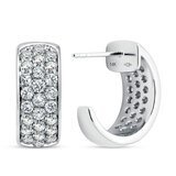 1.50ctw Round Brilliant Cut Diamond Hoop Earrings, 14ct White Gold