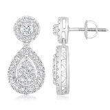 1.00ctw Round Brilliant Cut Diamond Earrings, 18ct White Gold