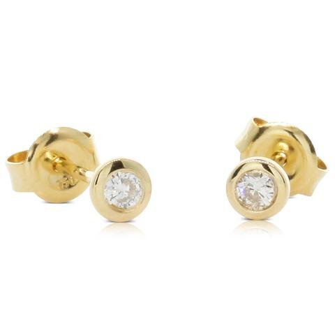 0.50ctw Round Brilliant Cut Diamond Stud Earrings, 18ct Yellow Gold