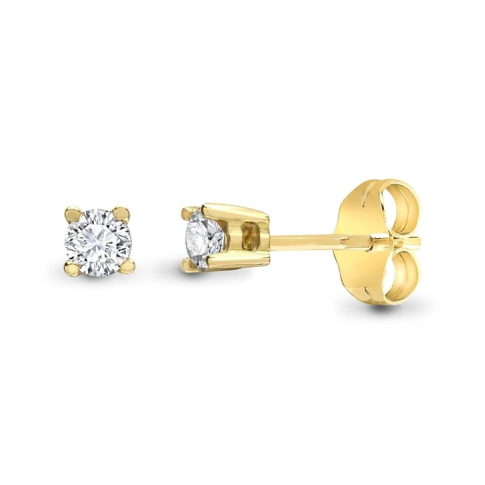 0.50ctw Round Brilliant Cut Diamond Stud Earrings, 18ct Yellow Gold