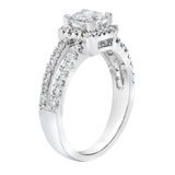1.57ctw Asscher Cut Halo Ring, 18ct White Gold