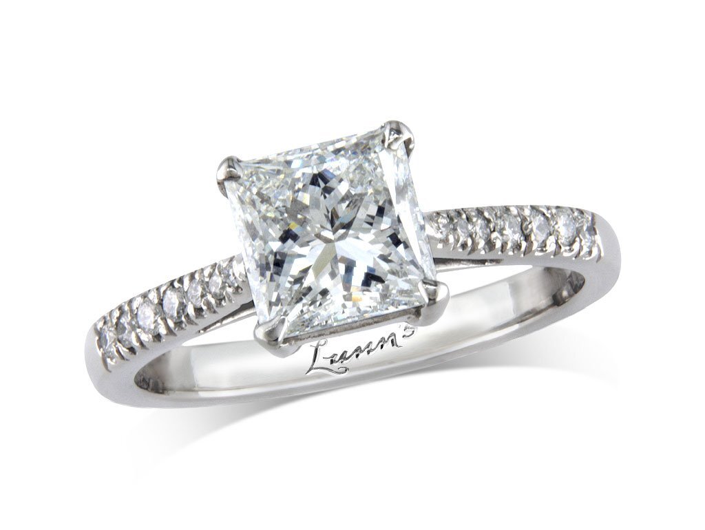 1.50ctw Princess Cut Diamond Ring, Platinum