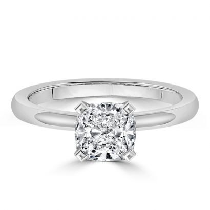 1.00ct Cushion Cut Diamond Solitaire Ring, Platinum