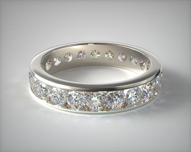 2.00ctw Round Brilliant Cut Channel Set Eternity Ring, Platinum in 6 Sizes