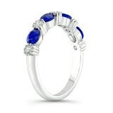 Blue Sapphire & 0.25ctw Diamond Ring, 18ct White Gold