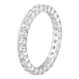 1.00ctw Round Brilliant Cut Claw Set Diamond Eternity Ring, 18ct White Gold in 6 Sizes