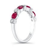 Ruby & 0.25ctw Diamond Ring, 18ct White Gold