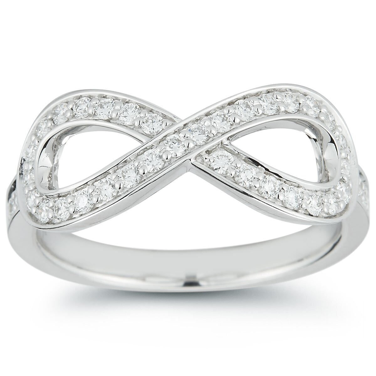 0.36ctw Round Brilliant Cut Diamond Infinity Ring, 18ct White Gold