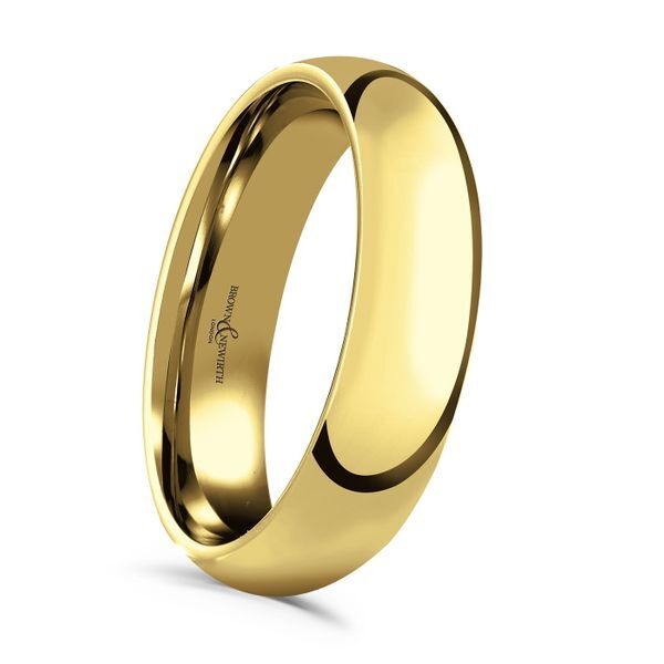 Gents 5mm Court Wedding Band in 18ct Yellow Gold, Size U