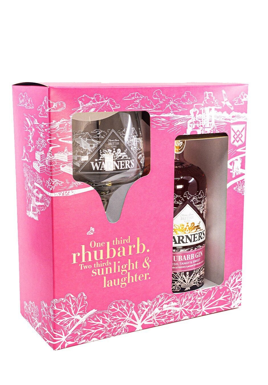 Warner's Rhubarb Gin Copa Glass Gift Pack, 70cl