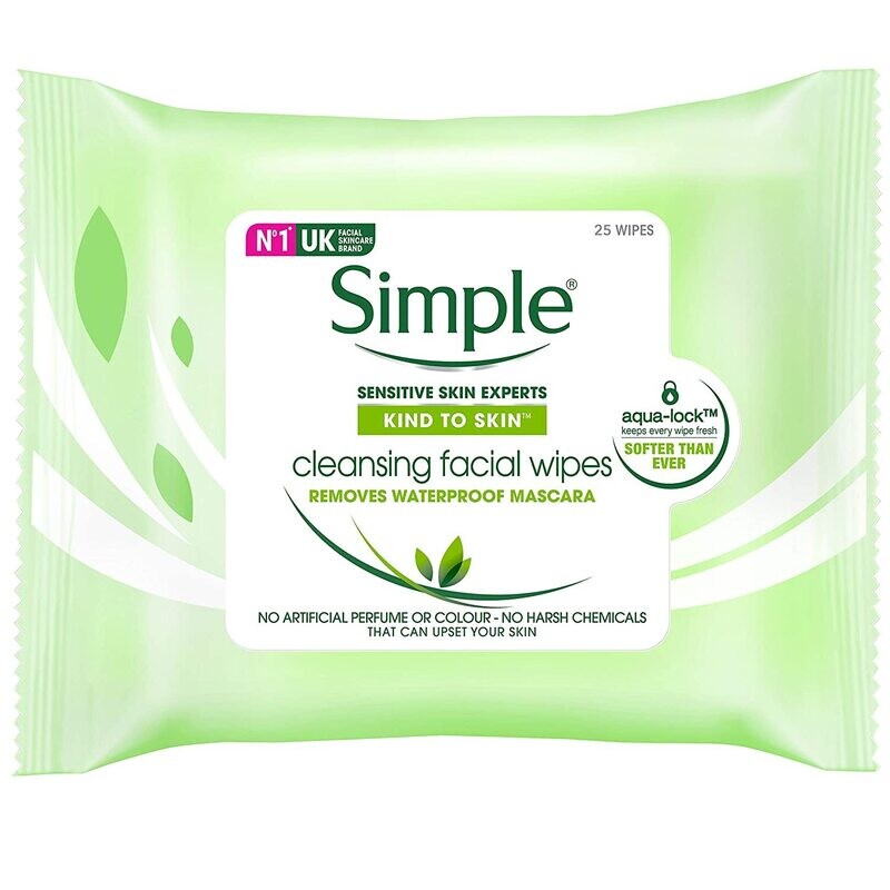 Simple Kind to Skin 150 Cleansing Facial Wipes, 6 x 25 Pack