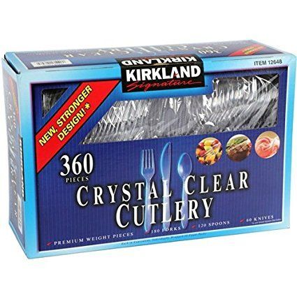 Kirkland Signature Crystal Clear Disposable Cutlery, 360 Pieces
