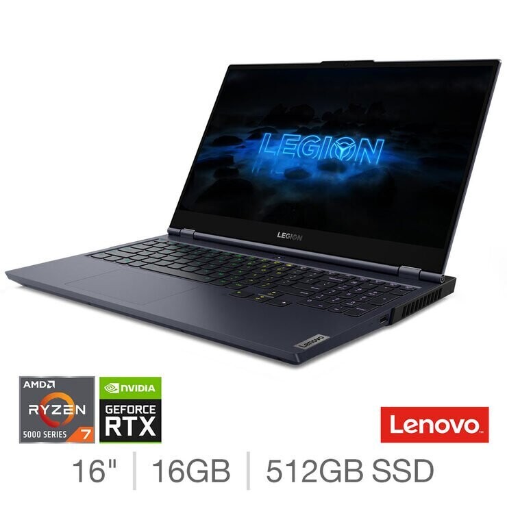 Lenovo Legion 7, AMD Ryzen 7, 16GB RAM, 512GB SSD, NVIDIA GeForce RTX 3060, 16 Inch Gaming Laptop, 82N6000RUK