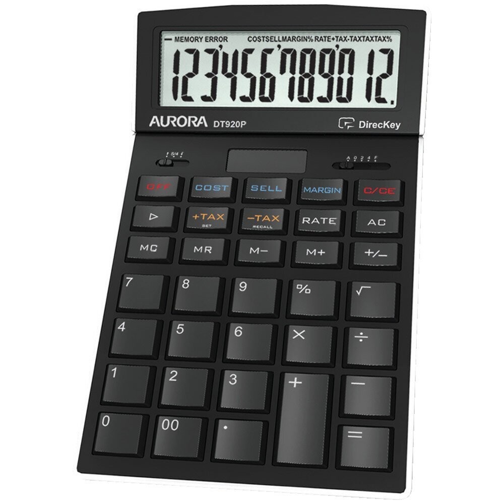 Aurora Black 12-Digit Desk Calculator DT920P