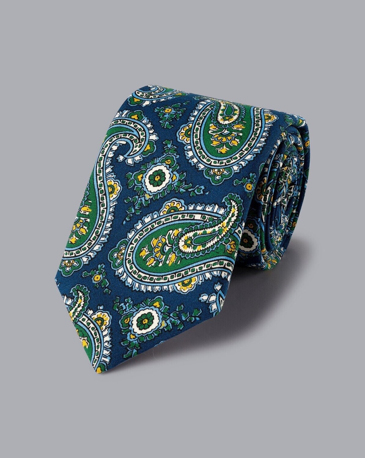 Wool Paisley Italian Luxury Tie - Navy