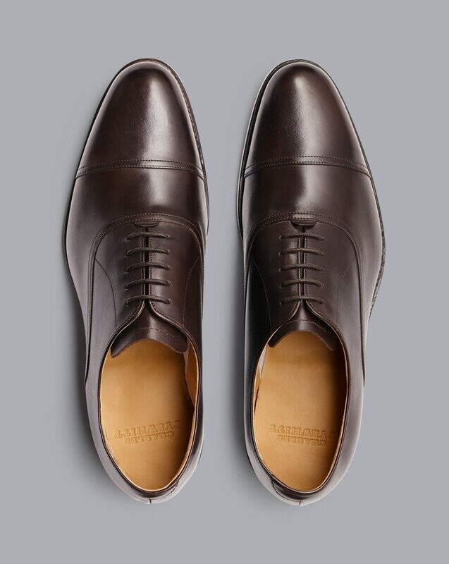 Leather Oxford Shoes - Dark Chocolate