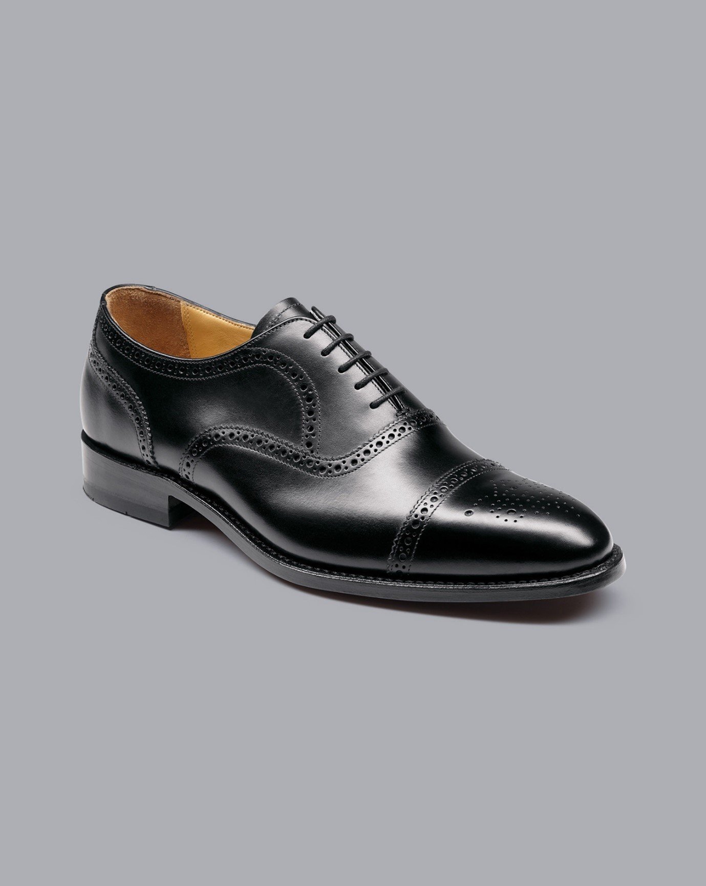 Leather Oxford Brogue Shoes - Black