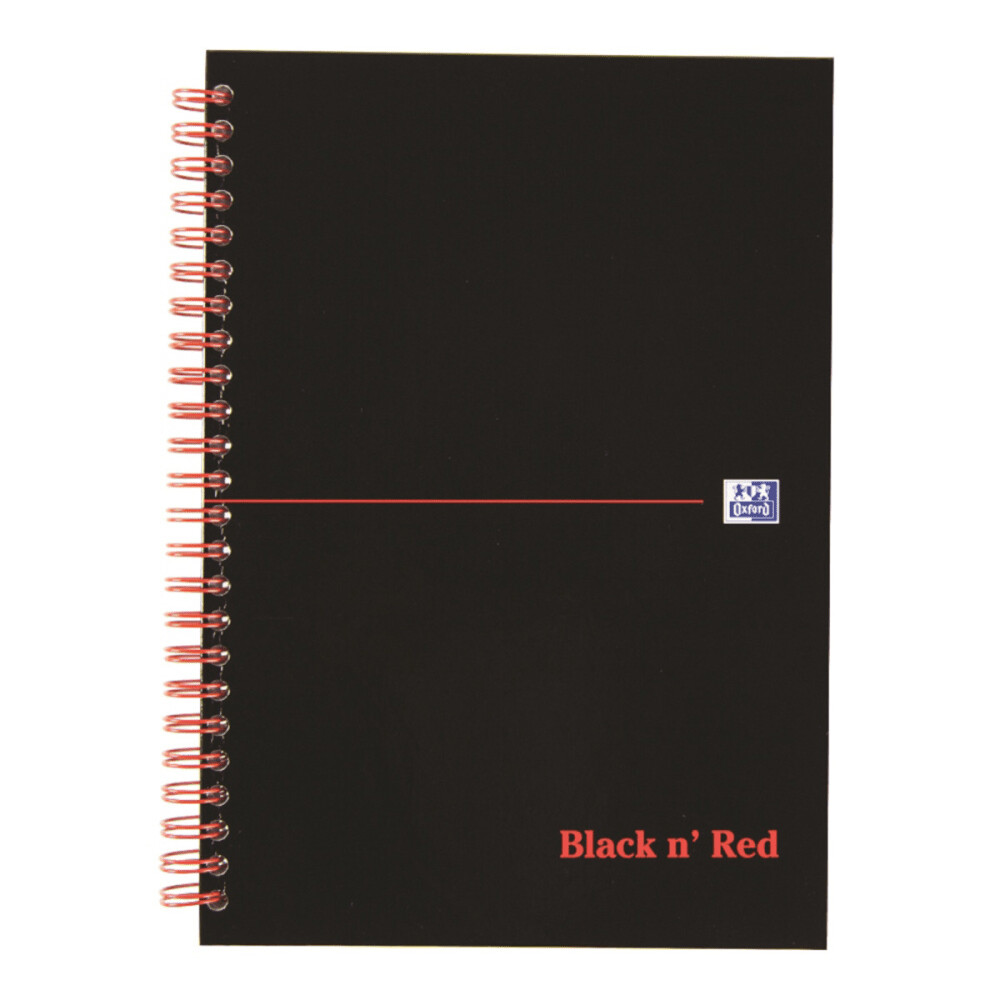 Black n Red A5 Wirebound Elasticated Notebook 90gsm 140 Pages