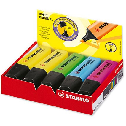 Stabilo Boss Highlighters, Assorted Colours, Pack of 10