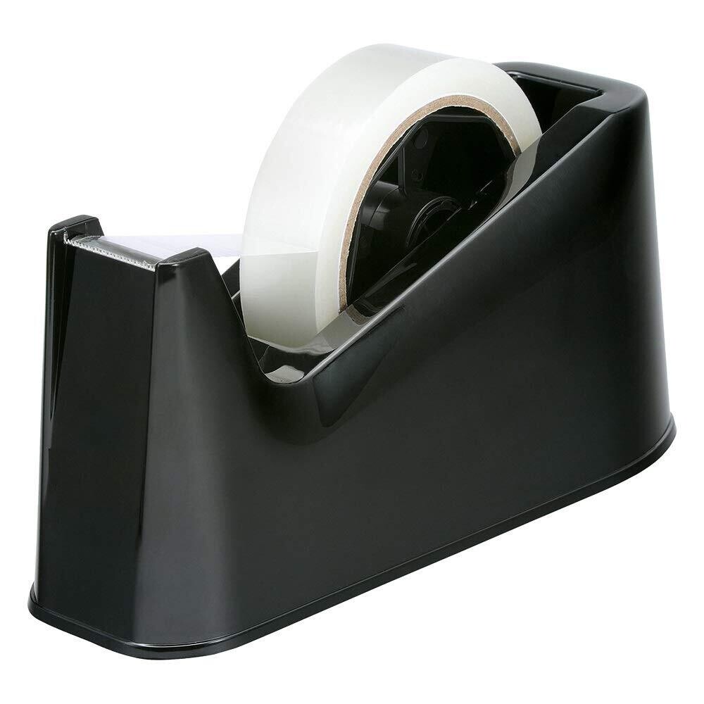 5 Star Desktop Tape Dispenser with Weighted Base, Non-slip, 25mm Width Capacity, Black