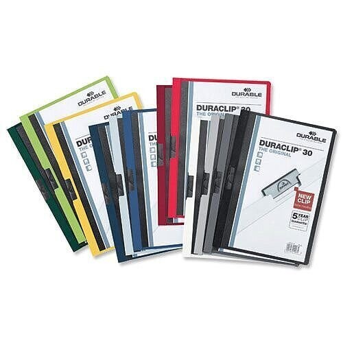 Durable A4 Duraclip Folders, 6mm Spine, Black, Pack of 25