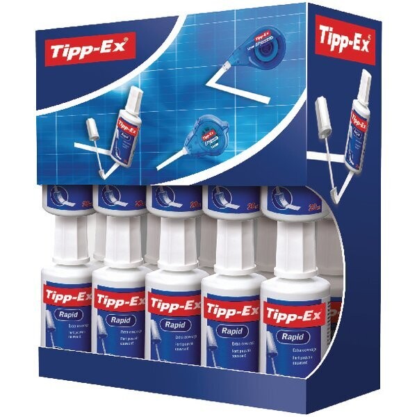 Tipp-Ex Rapid Correction Fluid, Fast-drying, 20ml, Pack of 20