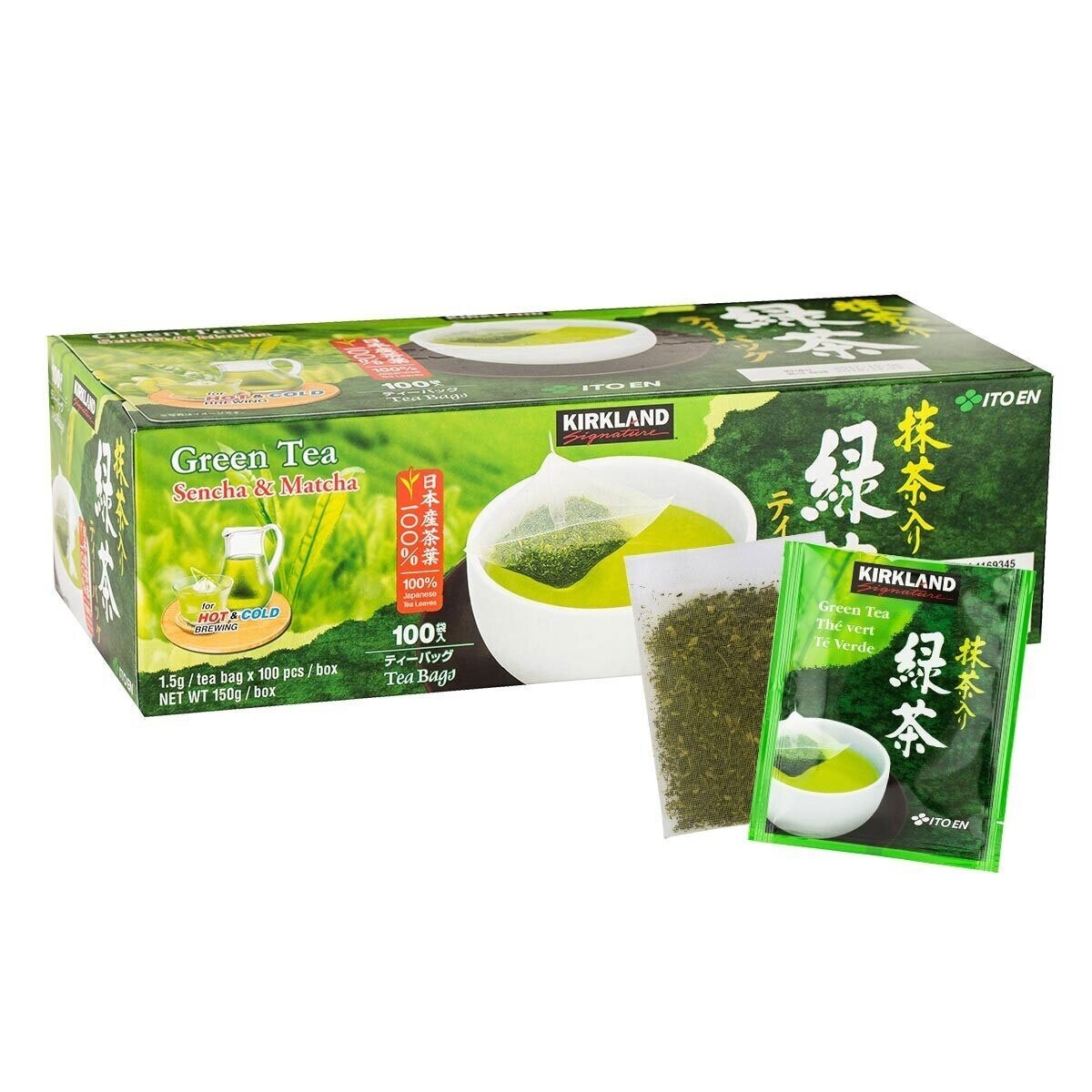Kirkland Signature Green Tea Matcha Blend, 100 Tea Bags Kirkland Signature Green Tea Matcha Blend, 100 Tea Bags