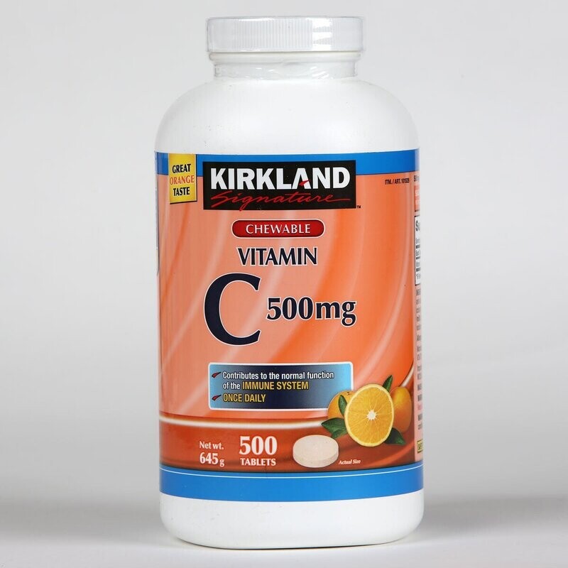 Kirkland Signature Chewable Once Daily Vitamin C, 500 Tablets (16 Months Supply)