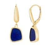 Lapis Earrings, 14ct Yellow Gold Lapis Earrings, 14ct Yellow Gold