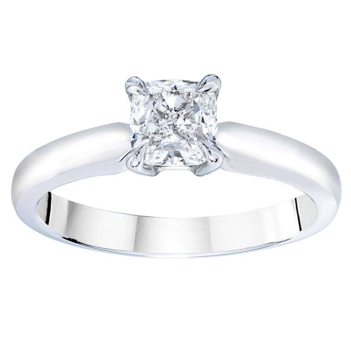 1.00ct Cushion Cut Diamond Solitaire Ring, Platinum