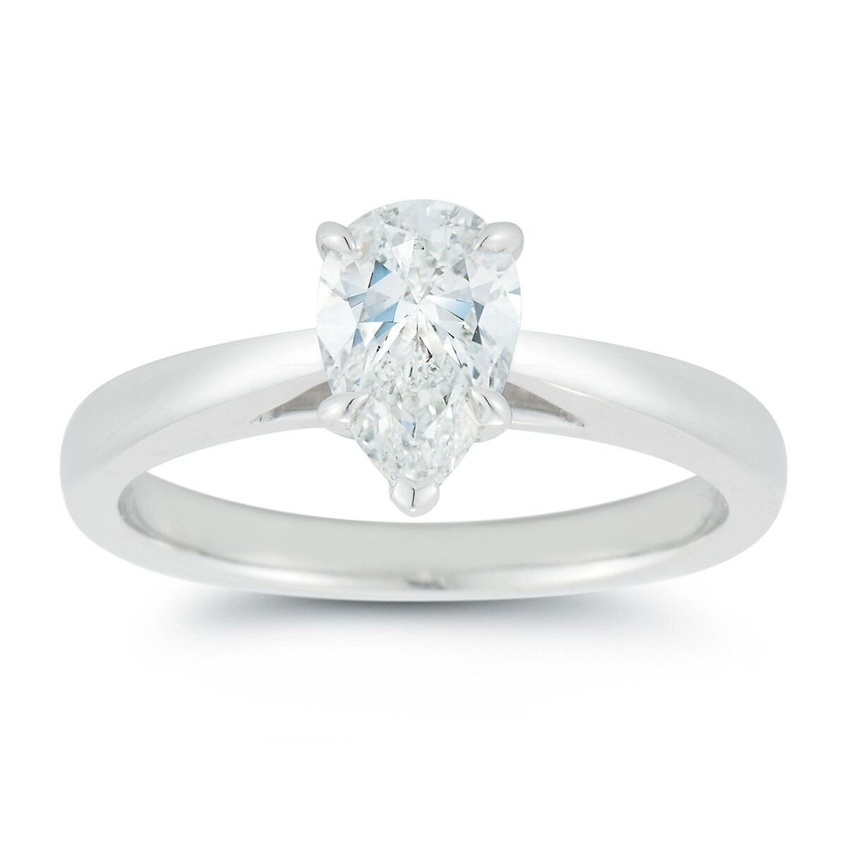 1.0ct Pear Cut Diamond Solitaire Ring, Platinum 1.0ct Pear Cut Diamond Solitaire Ring, Platinum