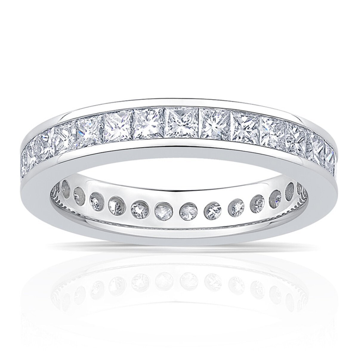 2.00ctw Round Brilliant Cut Channel Set Eternity Ring, Platinum in 6 Sizes