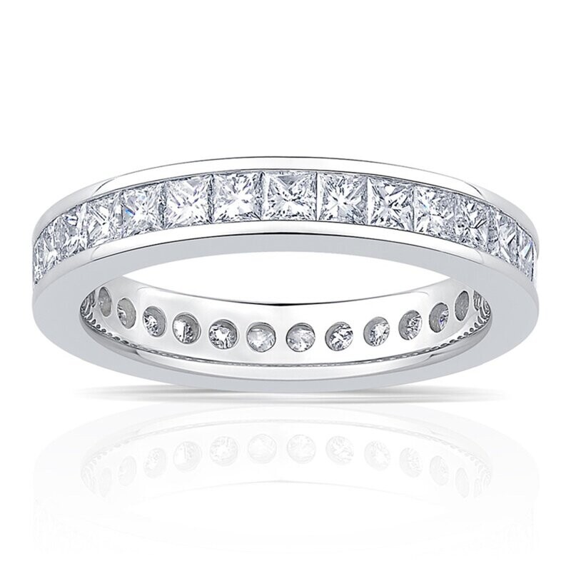 2.00ctw Round Brilliant Cut Channel Set Eternity Ring, Platinum in 6 Sizes 2.00ctw Round Brilliant Cut Channel Set Eternity Ring, Platinum in 6 Sizes