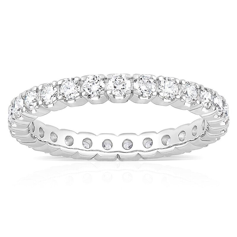 1.00ctw Round Brilliant Cut Claw Set Diamond Eternity Ring, 18ct White Gold in 6 Sizes 1.00ctw Round Brilliant Cut Claw Set Diamond Eternity Ring, 18ct White Gold in 6 Sizes