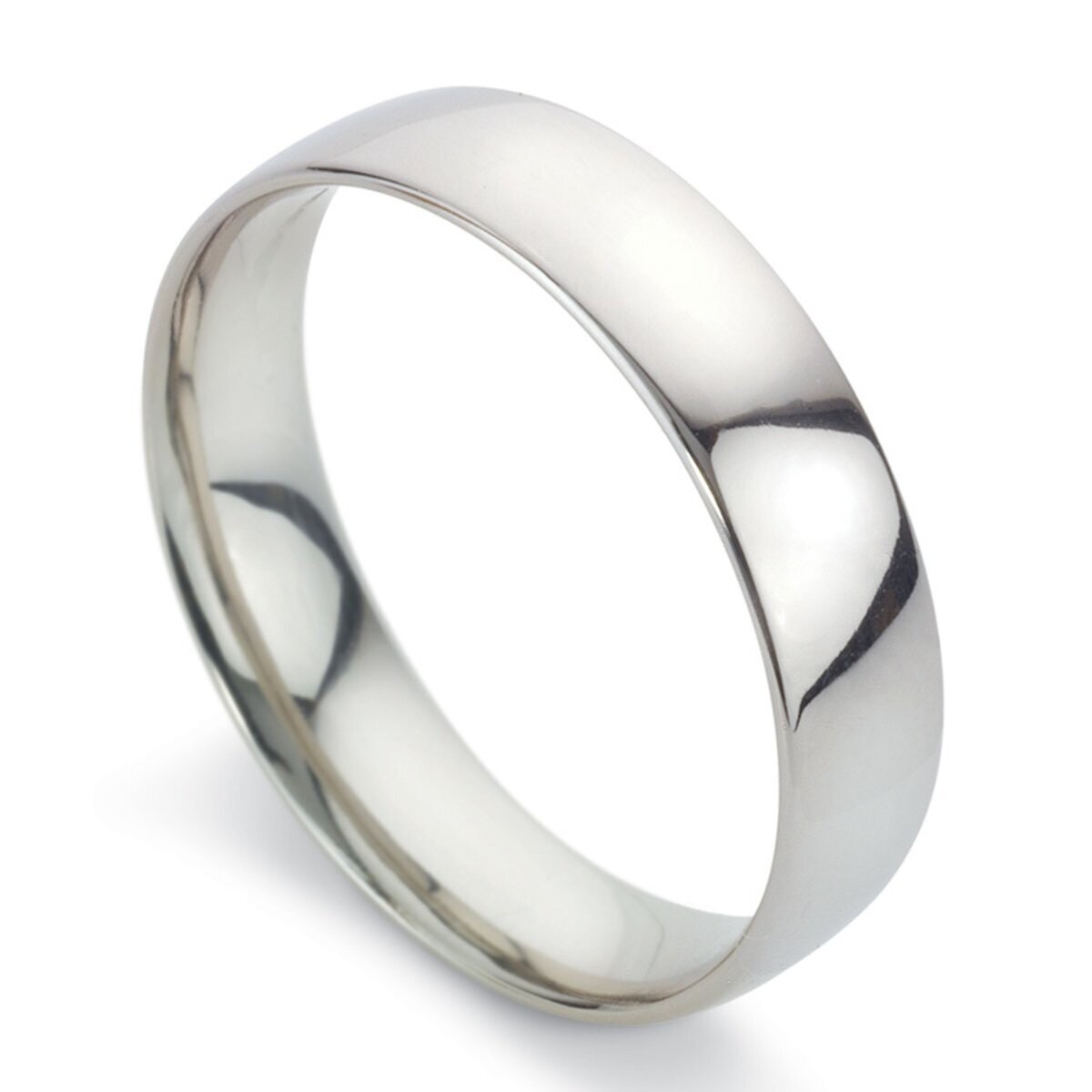 Gents 5mm Court Wedding Band, Platinum in 3 Sizes