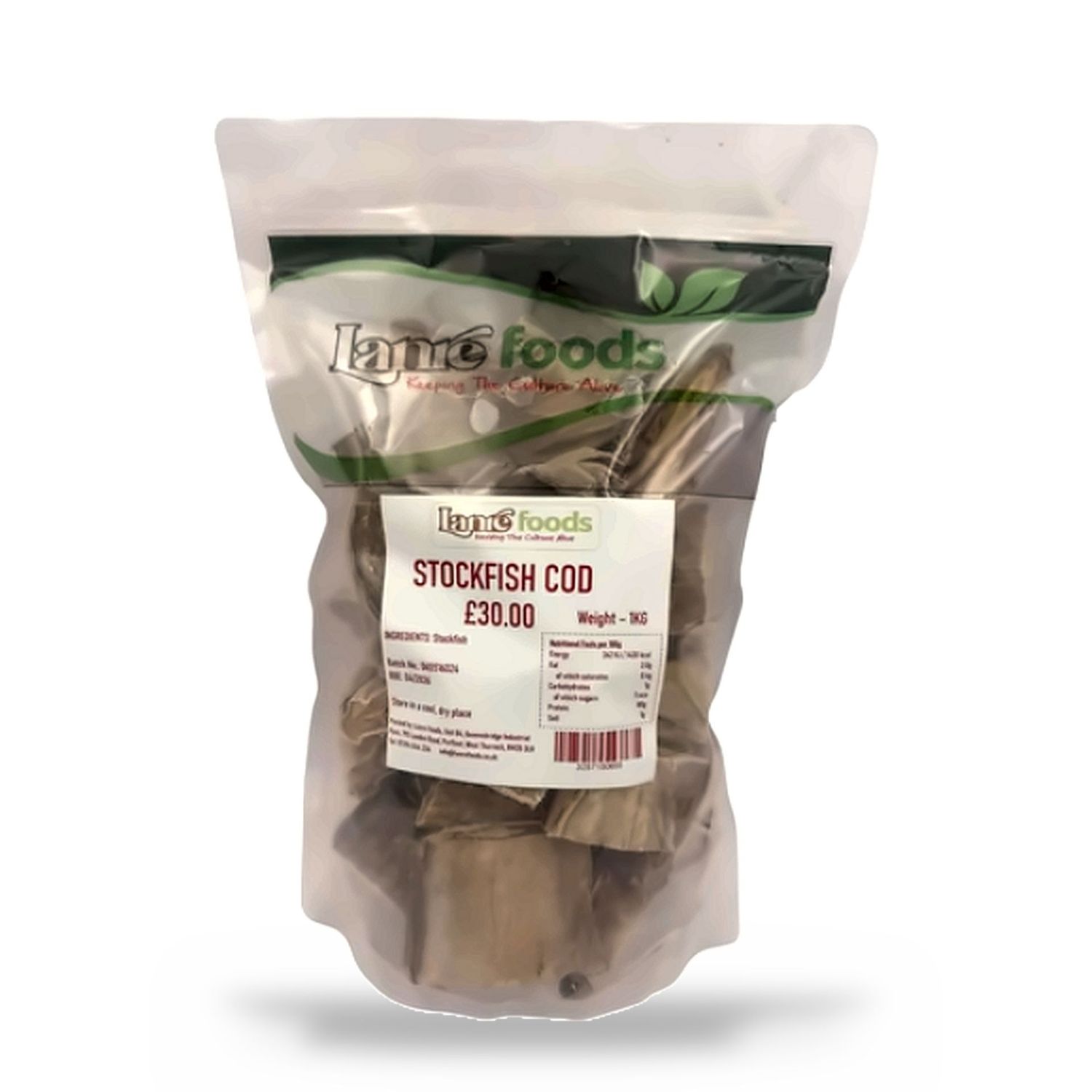 Lanre-StockFish-Cod (dried) 1kg