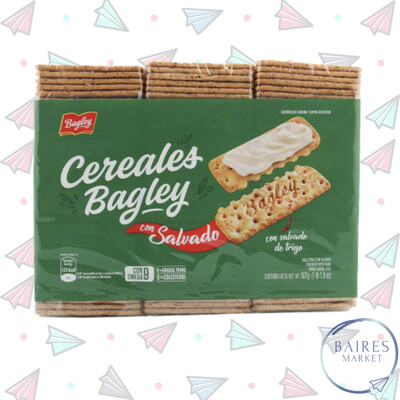 Galletas Crackers, Cereales con Salvado, Cereales Bagley, Pack 507 g / 17,88 oz x 3 un