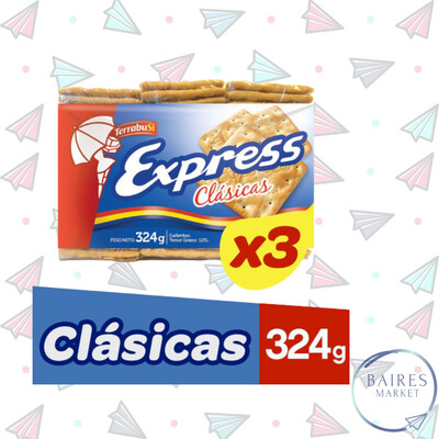 Galletas Crackers, Originales, Express, Pack 3 un. 324 g / 11,43 oz
