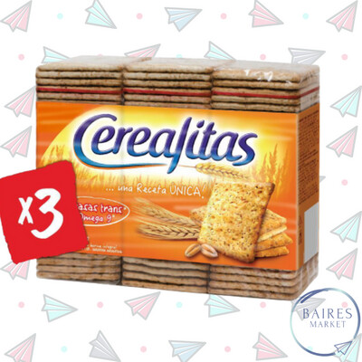 Galletas de Harina Integral, Cerealitas, Pack 3 un. 600 g / 21,16 oz