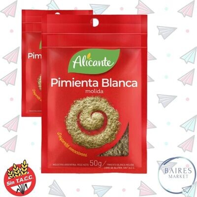 Pimienta Blanca Molida, Alicante, 100 g / 3,53 oz x 2 u