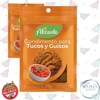Condimento Para Tucos y Guiso, Alicante, 25 g / 0.80 oz x 2 u