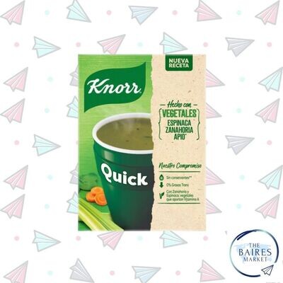 Sopa Quick Sabor Vegetales, Knorr, 5 Sobres, 65 g / 2,29 oz