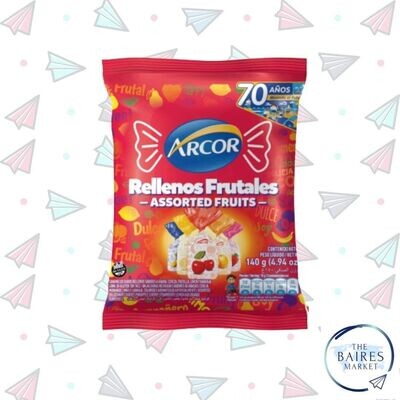 Caramelos Duros, Rellenos Frutales, Arcor, 140 g / 4,94 oz